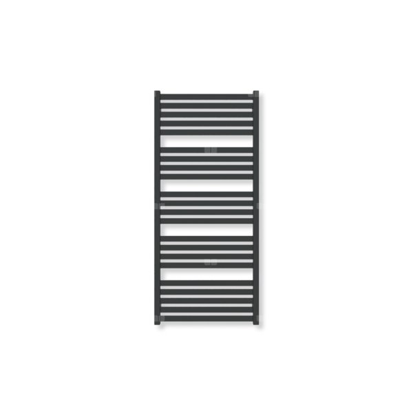 Grzejnik elektryczny TERMA MARLIN 1180 x 530 mm, kolor czarny jak kruk mat RAL9005, moc 600 W, podłączenie E8, kabel prosty z wtyczką