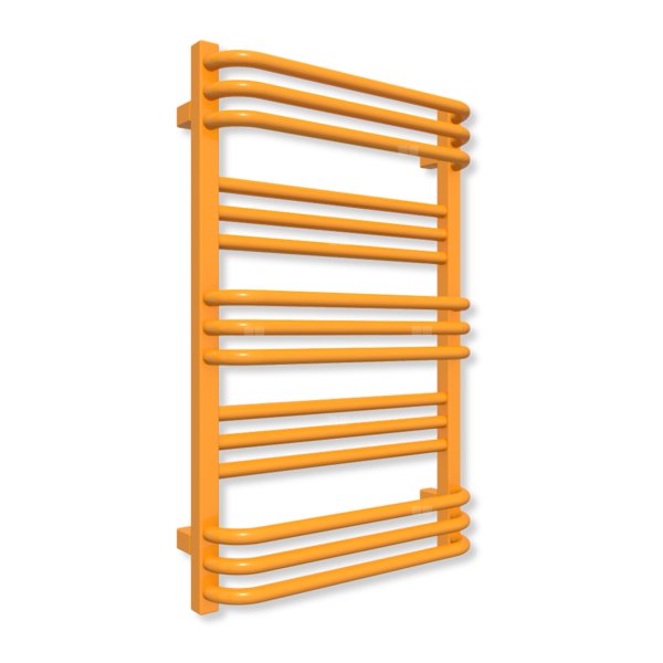 Grzejnik elektryczny TERMA POLA 780 x 500 mm, kolor żółty melonowy RAL1028, moc 400 W, podłączenie E8, kabel spiralny z wtyczką srebrzysty