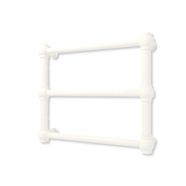 Grzejnik elektryczny TERMA RETRO 430 x 500 mm, kolor biały drogowy RAL9016, moc 120 W, podłączenie E8, kabel prosty bez wtyczki z maskownicą biały