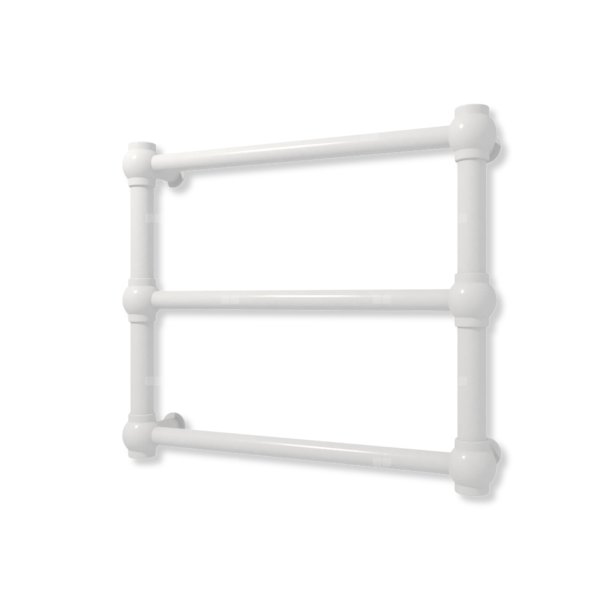 Grzejnik elektryczny TERMA RETRO 430 x 500 mm, kolor chrom, moc 120 W, podłączenie E8, kabel spiralny z wtyczką srebrzysty