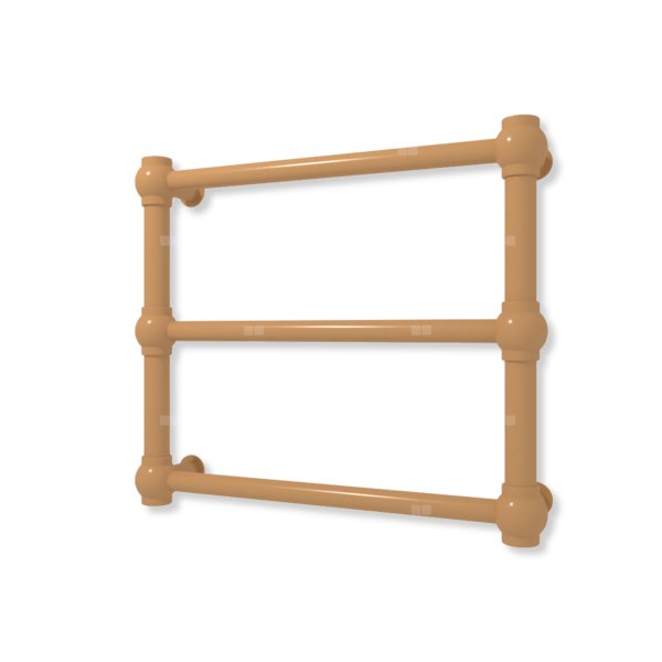 Grzejnik elektryczny TERMA RETRO 430 x 500 mm, kolor lotos, moc 120 W, podłączenie E8, kabel prosty bez wtyczki z maskownicą czarny