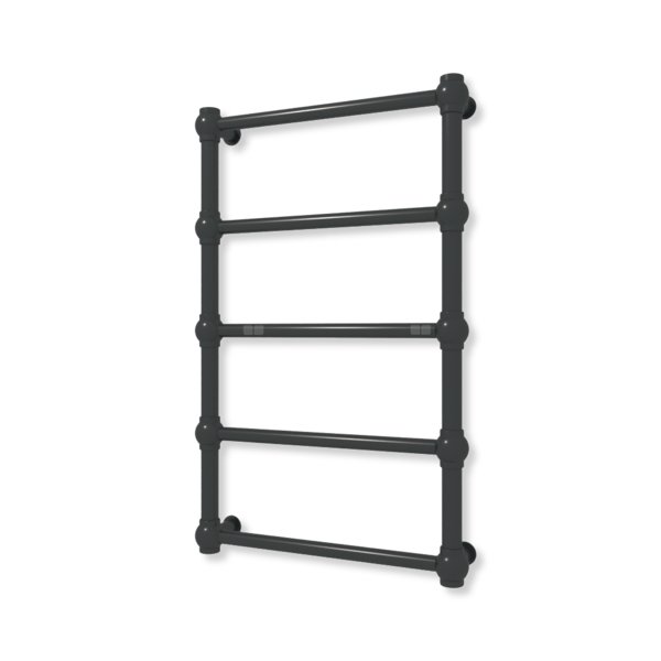 Grzejnik elektryczny TERMA RETRO 800 x 500 mm, kolor czarny jak kruk mat RAL9005, moc 200 W, podłączenie E8, kabel prosty bez wtyczki z maskownicą czarny