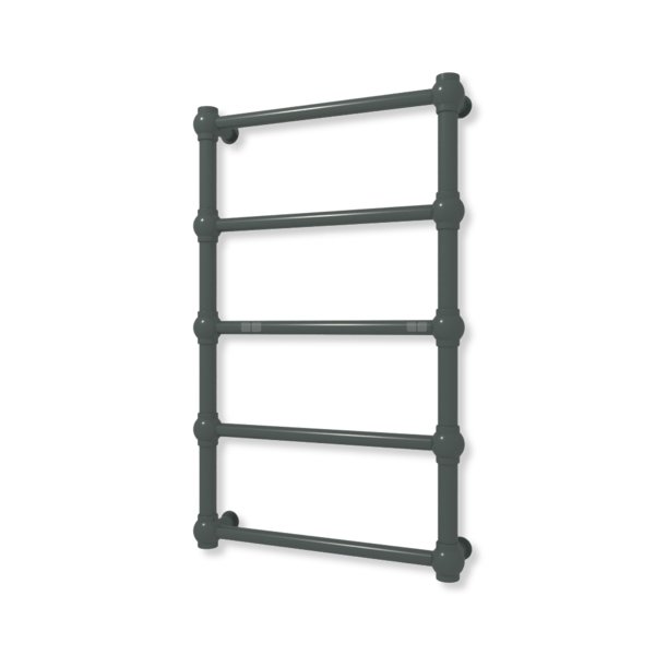 Grzejnik elektryczny TERMA RETRO 800 x 500 mm, kolor zielony czarny RAL6012, moc 200 W, podłączenie E8, kabel prosty bez wtyczki z maskownicą biały