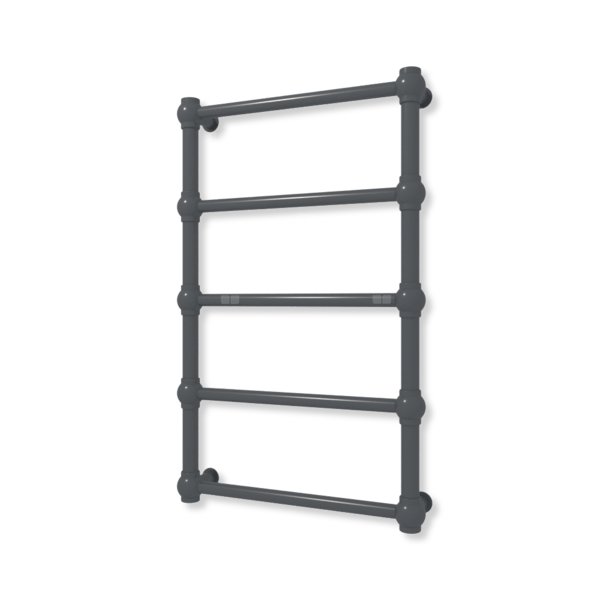 Grzejnik elektryczny TERMA RETRO 800 x 500 mm, kolor metaliczna czerń, moc 120 W, podłączenie E1, kabel prosty z wtyczką czarny