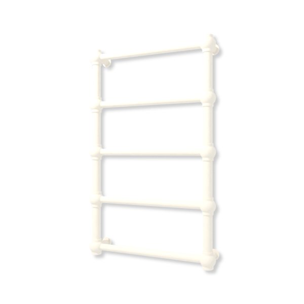 Grzejnik elektryczny TERMA RETRO 800 x 500 mm, kolor biały soft, moc 200 W, podłączenie E8, kabel prosty bez wtyczki z maskownicą szary