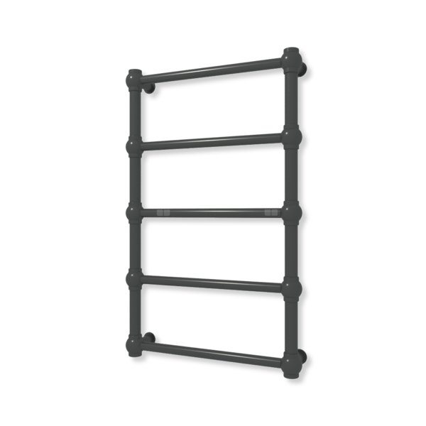 Grzejnik elektryczny TERMA RETRO 800 x 500 mm, kolor czarny jak kruk soft, moc 200 W, podłączenie E8, kabel spiralny z wtyczką i włącznikiem on/off czarny