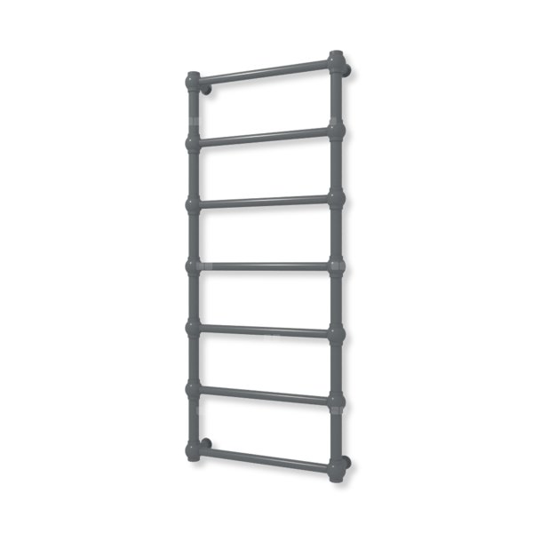 Grzejnik elektryczny TERMA RETRO 1170 x 500 mm, kolor szary łupek RAL7015, moc 300 W, podłączenie E1, kabel prosty z wtyczką czarny