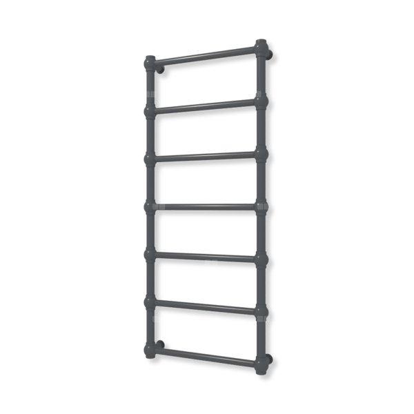 Grzejnik elektryczny TERMA RETRO 1170 x 500 mm, kolor szary antracytowy RAL7016, moc 300 W, podłączenie E1, kabel prosty z wtyczką czarny