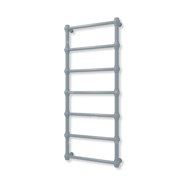 Grzejnik elektryczny TERMA RETRO 1170 x 500 mm, kolor szafir anodowy, moc 300 W, podłączenie E8, kabel prosty bez wtyczki z maskownicą szary