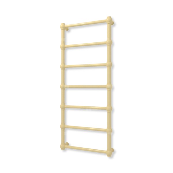 Grzejnik elektryczny TERMA RETRO 1170 x 500 mm, kolor mosiądz, moc 300 W, podłączenie E1, kabel prosty bez wtyczki z maskownicą