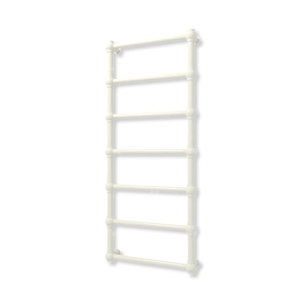 Grzejnik elektryczny TERMA RETRO 1170 x 500 mm, kolor rumieniec, moc 300 W, podłączenie E1, kabel spiralny z wtyczką srebrzysty