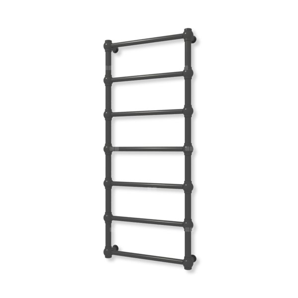 Grzejnik elektryczny TERMA RETRO 1170 x 500 mm, kolor heban, moc 300 W, podłączenie E8, kabel prosty z wtyczką szary