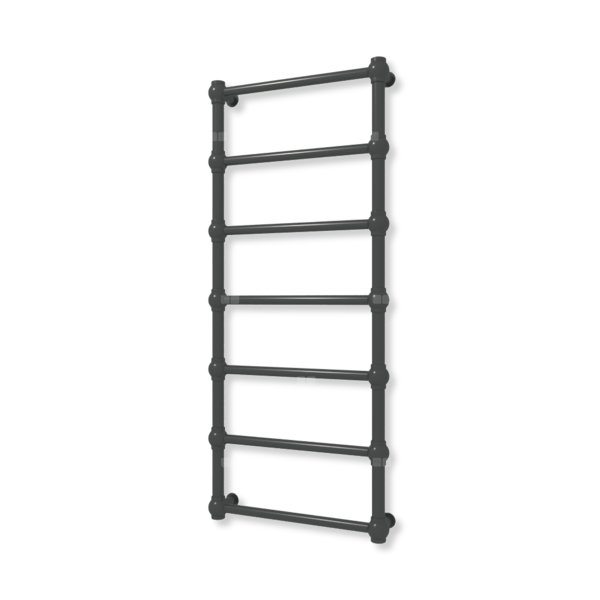 Grzejnik elektryczny TERMA RETRO 1170 x 500 mm, kolor czarny jak kruk soft, moc 300 W, podłączenie E8, kabel spiralny z wtyczką