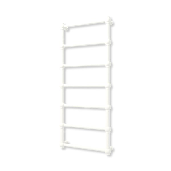 Grzejnik elektryczny TERMA RETRO 1170 x 500 mm, kolor biały soft, moc 300 W, podłączenie E8, kabel prosty bez wtyczki z maskownicą biały