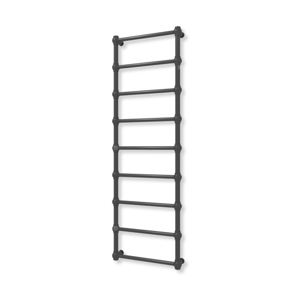 Grzejnik elektryczny TERMA RETRO 1540 x 500 mm, kolor heban, moc 400 W, podłączenie E1, kabel prosty bez wtyczki z maskownicą szary