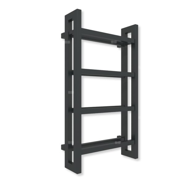 Grzejnik elektryczny TERMA STAND E 920 x 500 mm, kolor czarny jak kruk mat RAL9005, moc 400 W, podłączenie E1, kabel spiralny z wtyczką czarny