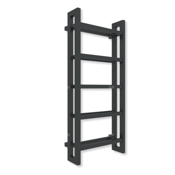 Grzejnik elektryczny TERMA STAND E 1150 x 500 mm, kolor czarny jak kruk mat RAL9005, moc 600 W, podłączenie E8, kabel spiralny z wtyczką czarny