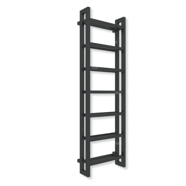 Grzejnik elektryczny TERMA STAND E 1610 x 500 mm, kolor czarny jak kruk mat RAL9005, moc 800 W, podłączenie E8, kabel prosty bez wtyczki biały