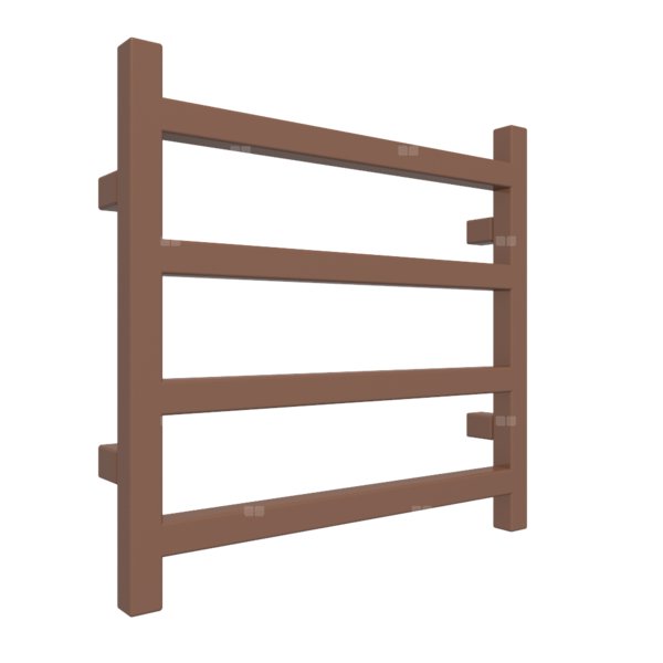 Grzejnik elektryczny TERMA SIMPLE 480 x 500 mm, kolor brązowy beżowy RAL8024, moc 200 W, podłączenie E8, kabel prosty bez wtyczki z maskownicą biały