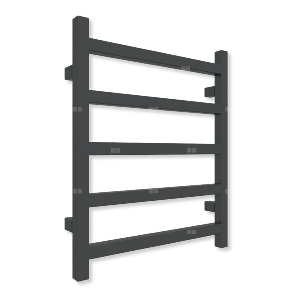 Grzejnik elektryczny TERMA SIMPLE 600 x 500 mm, kolor czarny jak kruk soft, moc 200 W, podłączenie E8, kabel spiralny z wtyczką czarny