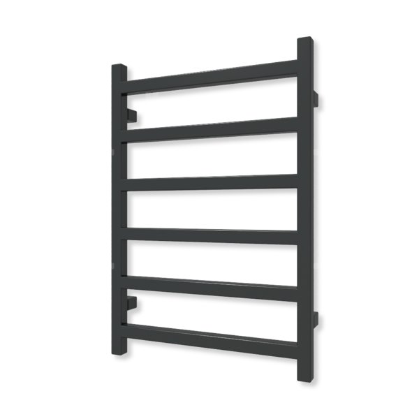 Grzejnik elektryczny TERMA SIMPLE 720 x 500 mm, kolor czarny jak kruk mat RAL9005, moc 300 W, podłączenie E1, kabel prosty bez wtyczki czarny