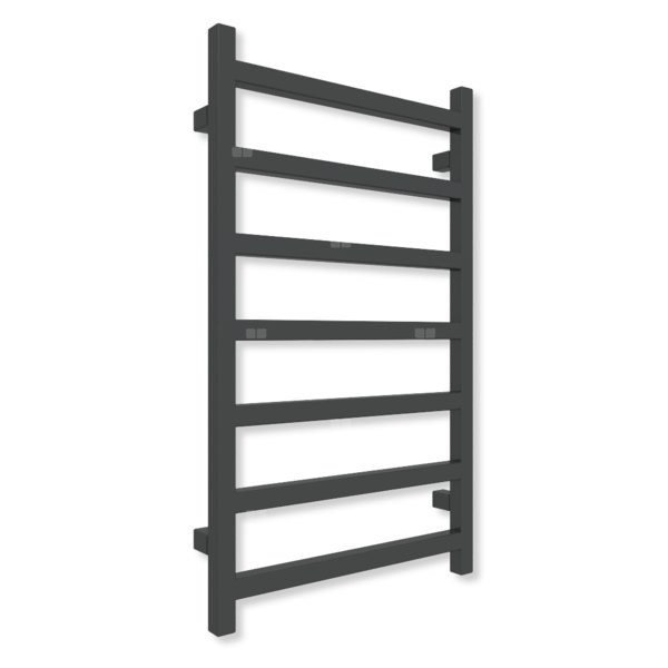 Grzejnik elektryczny TERMA SIMPLE 840 x 500 mm, kolor czarny jak kruk soft, moc 300 W, podłączenie E8, kabel prosty bez wtyczki z maskownicą czarny