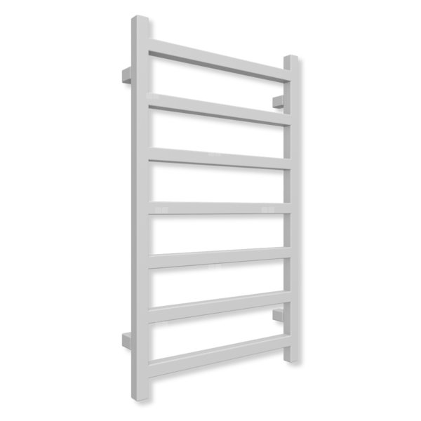 Grzejnik elektryczny TERMA SIMPLE 840 x 500 mm, kolor srebro, moc 300 W, podłączenie E1, kabel prosty bez wtyczki z maskownicą szary