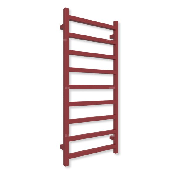 Grzejnik elektryczny TERMA SIMPLE 1080 x 500 mm, kolor rubinowy RAL3003, moc 400 W, podłączenie E8, kabel spiralny z wtyczką biały