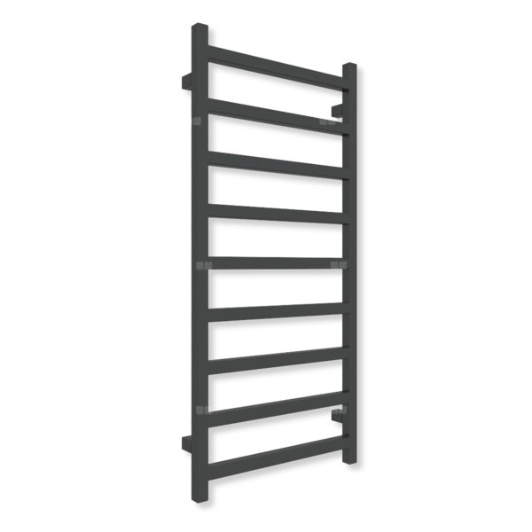 Grzejnik elektryczny TERMA SIMPLE 1080 x 500 mm, kolor czarny jak kruk soft, moc 400 W, podłączenie E8, kabel prosty bez wtyczki z maskownicą