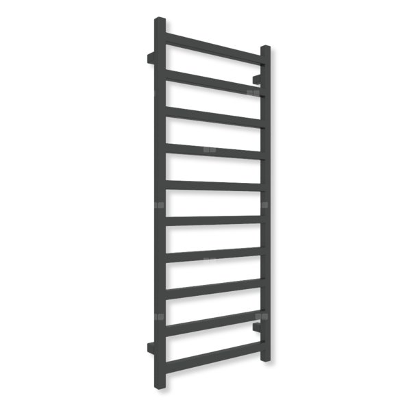 Grzejnik elektryczny TERMA SIMPLE 1200 x 500 mm, kolor czarny jak kruk soft, moc 400 W, podłączenie E1, kabel spiralny z wtyczką czarny