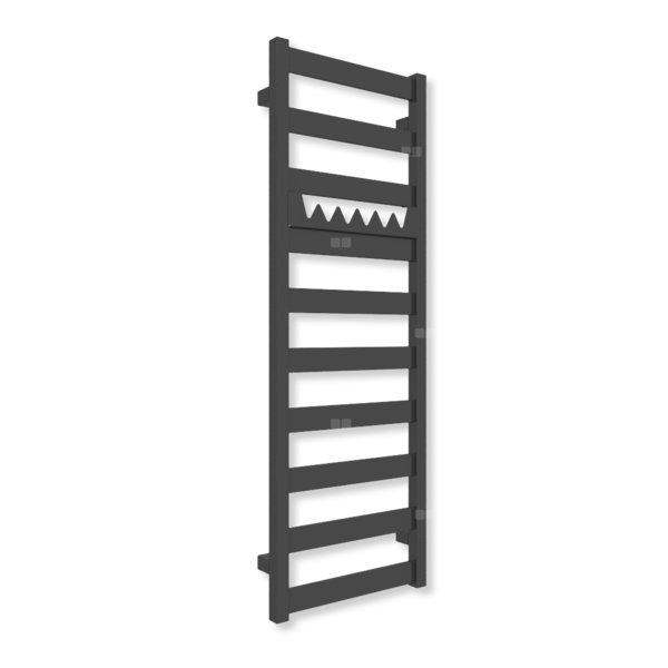 Grzejnik elektryczny TERMA VIVO 1150 x 400 mm, kolor czarny sygnałowy RAL9004, moc 400 W, podłączenie E8, kabel przyłącze ts1/ss1