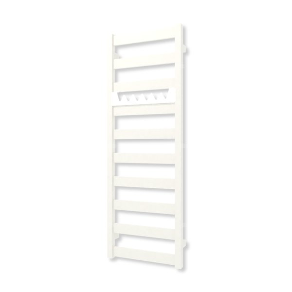 Grzejnik elektryczny TERMA VIVO 1150 x 400 mm, kolor biały drogowy RAL9016, moc 400 W, podłączenie E1, kabel spiralny z wtyczką biały