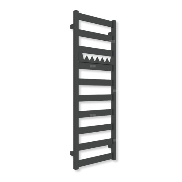 Grzejnik elektryczny TERMA VIVO 1150 x 400 mm, kolor czarny jak kruk soft, moc 400 W, podłączenie E1, kabel prosty bez wtyczki z maskownicą