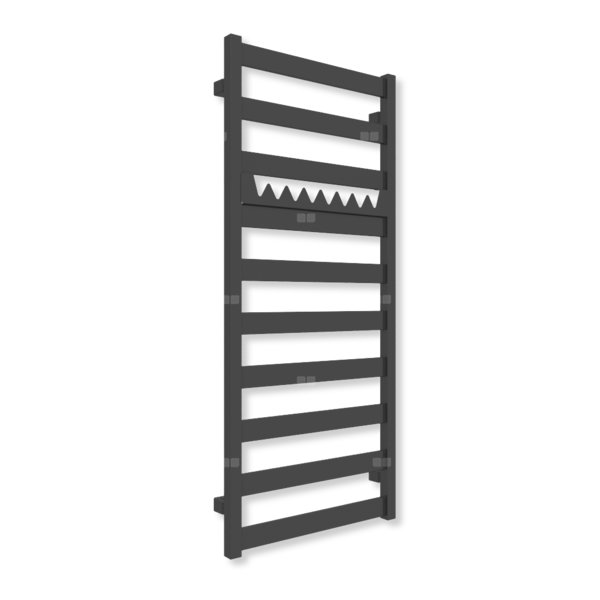 Grzejnik elektryczny TERMA VIVO 1150 x 500 mm, kolor heban, moc 400 W, podłączenie E8, kabel spiralny z wtyczką