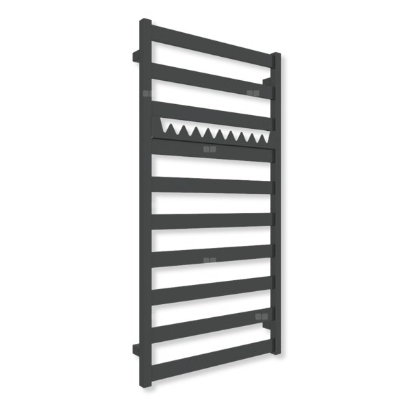 Grzejnik elektryczny TERMA VIVO 1150 x 600 mm, kolor czarny jak kruk soft, moc 600 W, podłączenie E8, kabel spiralny z wtyczką szary