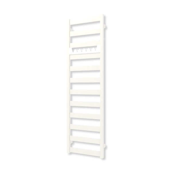 Grzejnik elektryczny TERMA VIVO 1390 x 400 mm, kolor biały drogowy RAL9016, moc 400 W, podłączenie E1, kabel spiralny z wtyczką biały