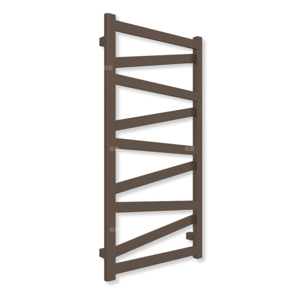 Grzejnik elektryczny TERMA VIPERA 990 x 500 mm, kolor szlachetny brąz, moc 400 W, podłączenie E8, kabel spiralny z wtyczką szary