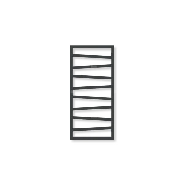 Grzejnik elektryczny TERMA ZIGZAG 1070 x 500 mm, kolor czarny jak kruk połysk RAL9005, moc 400 W, podłączenie E8, kabel prosty bez wtyczki z maskownicą czarny