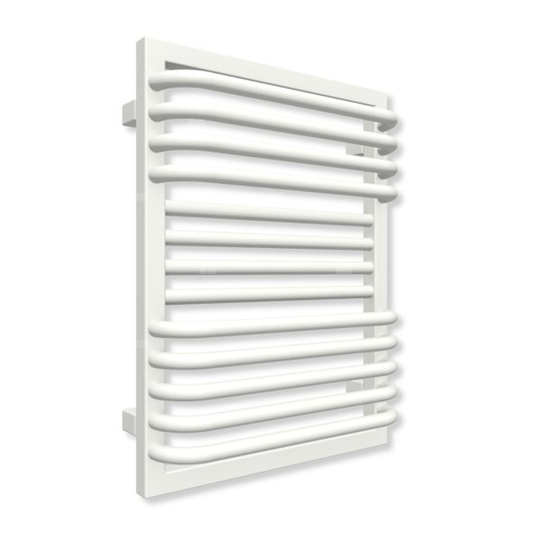 Grzejnik elektryczny TERMA POC 2 600 x 450 mm, kolor biały soft, moc 300 W, podłączenie E1, kabel prosty bez wtyczki z maskownicą biały