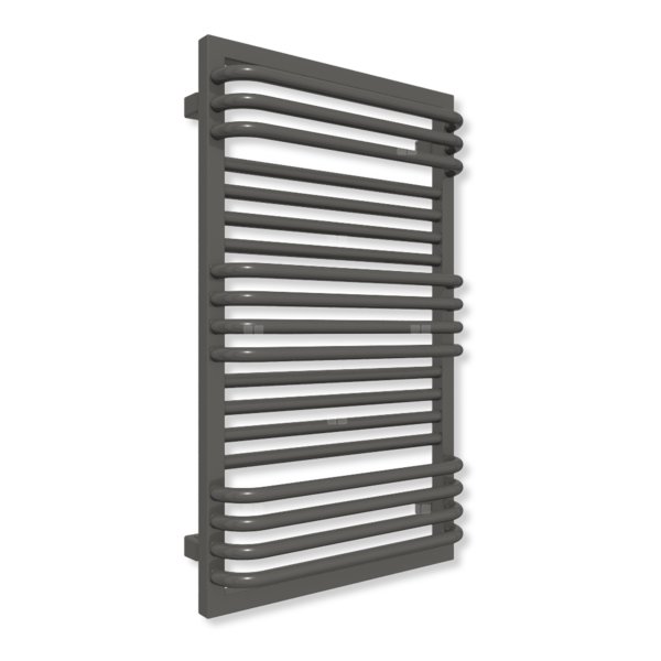 Grzejnik elektryczny TERMA POC 2 840 x 500 mm, kolor szary ciemny RAL7022, moc 600 W, podłączenie E1, kabel spiralny z wtyczką czarny