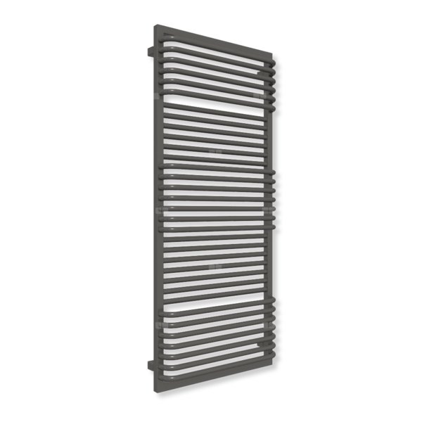 Grzejnik elektryczny TERMA POC 2 1400 x 600 mm, kolor szary ciemny RAL7022, moc 1000 W, podłączenie E8, kabel spiralny z wtyczką czarny