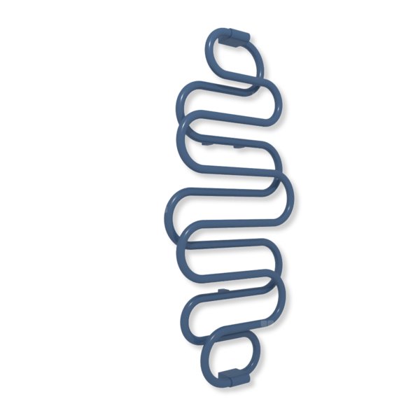 Grzejnik elektryczny TERMA PERŁA E 1360 x 500 mm, kolor niebieski wrzosowy RAL5000, moc 284 W, podłączenie EX, kabel prosty z wtyczką biały