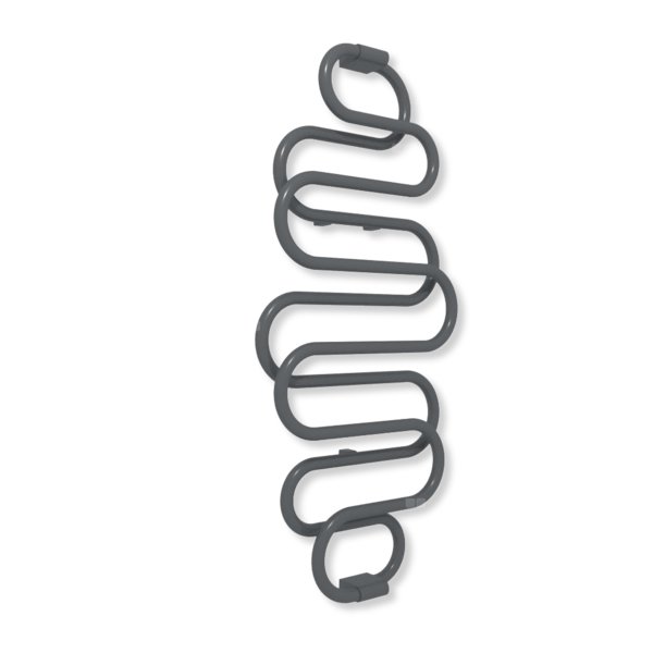 Grzejnik elektryczny TERMA PERŁA E 1360 x 500 mm, kolor szary grafitowy RAL7024, moc 400 W, podłączenie EX, kabel spiralny z wtyczką czarny