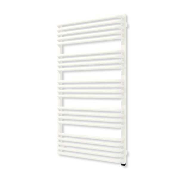 Grzejnik elektryczny TERMA ALEX ONE 1140 x 600 mm, kolor biały drogowy RAL9016, moc 800 W, podłączenie E8, kabel prosty z wtyczką czarny