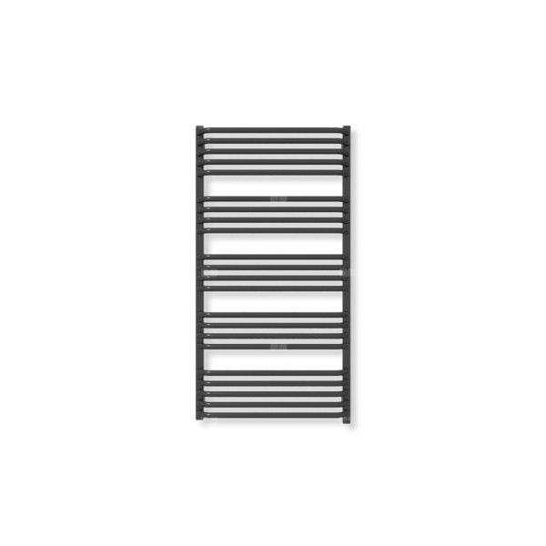 Grzejnik elektryczny TERMA ALEX ONE 1140 x 600 mm, kolor heban, moc 800 W, podłączenie E8, kabel spiralny z wtyczką szary