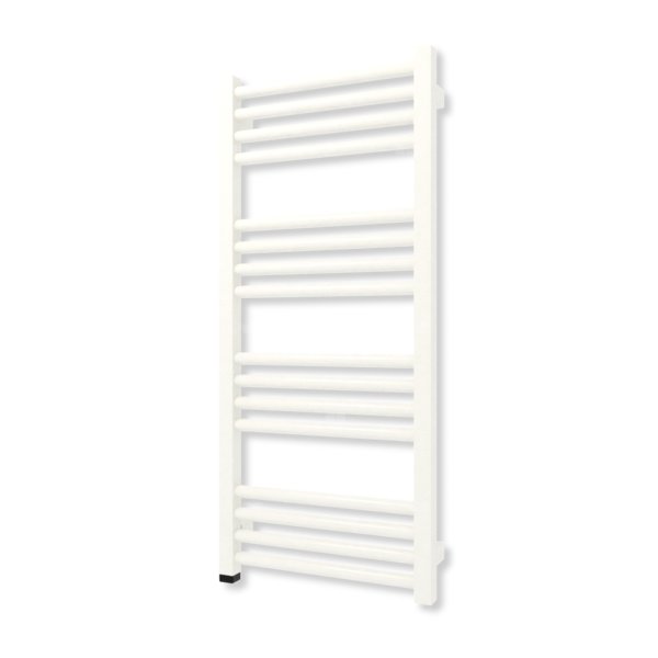 Grzejnik elektryczny TERMA FIONA ONE 900 x 400 mm, kolor biały drogowy RAL9016, moc 200 W, podłączenie E1, kabel prosty z wtyczką szary