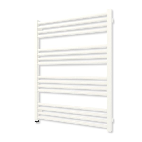 Grzejnik elektryczny TERMA FIONA ONE 900 x 680 mm, kolor biały drogowy RAL9016, moc 600 W, podłączenie E8, kabel spiralny z wtyczką biały