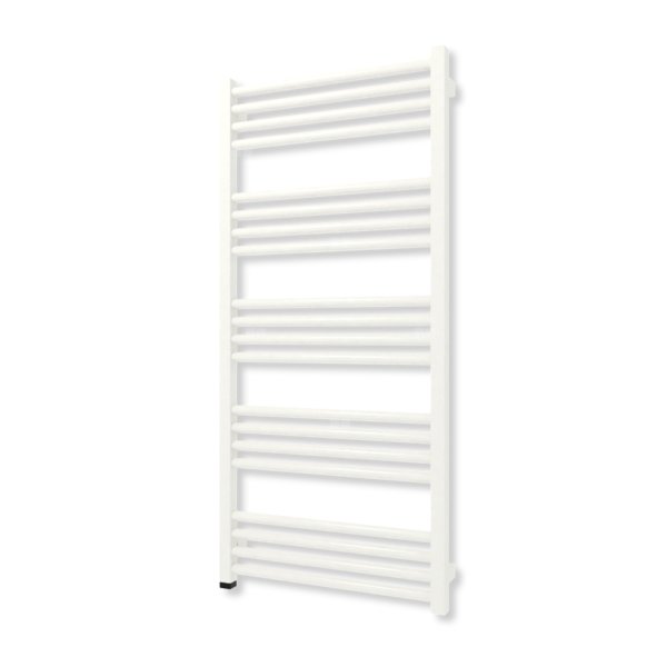 Grzejnik elektryczny TERMA FIONA ONE 1140 x 530 mm, kolor biała ściana, moc 600 W, podłączenie E1, kabel prosty bez wtyczki czarny