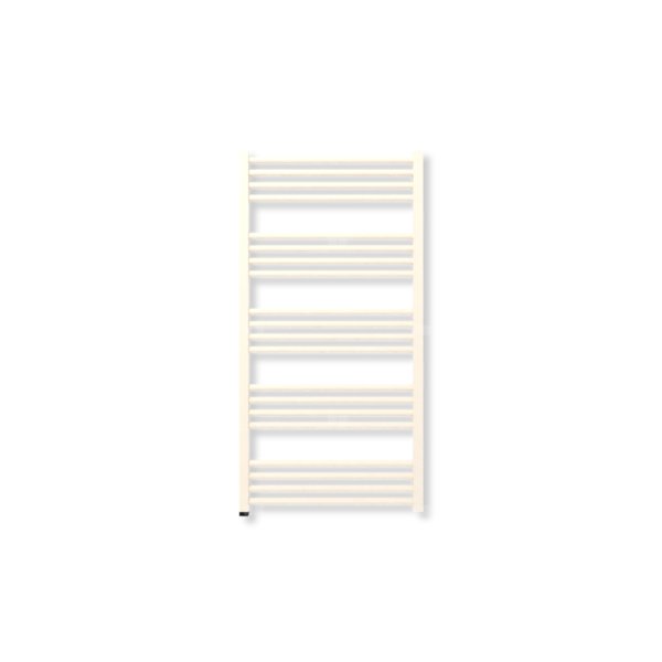 Grzejnik elektryczny TERMA FIONA ONE 1140 x 580 mm, kolor biały kremowy RAL9001, moc 600 W, podłączenie E8, kabel prosty bez wtyczki biały