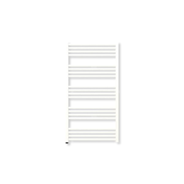 Grzejnik elektryczny TERMA FIONA ONE 1140 x 600 mm, kolor biały soft, moc 600 W, podłączenie E8, kabel prosty z wtyczką